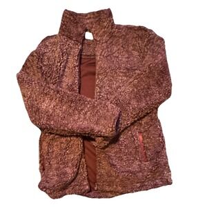 KLETDID Jacket Brown L Full Zip Pockets Short Solid Lined Long Sleeve